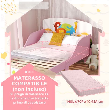 Lit enfant 3+ ans en bois rose, 143x77x60 cm, avec bordures surélevées et barrières de sécurité
Lit enfant 3+ ans rose en bois, 143x77x60 cm, sécurisé avec barrières et bordures (1/5)