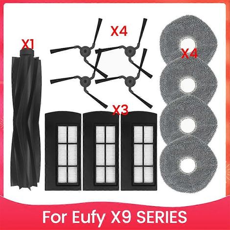 Filtre pour aspirateur brosse pour aspirateur Filtre de brosse pour aspirateur filtre de 16PCS Eufy X9 SERIES Robot Aspirateur Accessoire Lavable Serpillière Cloth Filtres Roller Side Brosse Replaceab (1/5)