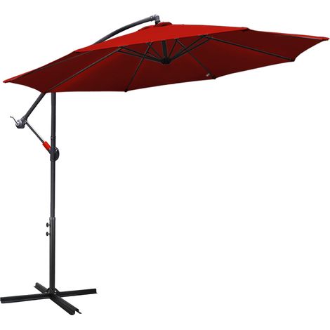 Randaco Sonnenschirm 3.5m Rot – Großer Blickfang für Garten, Terrasse & Grillabende