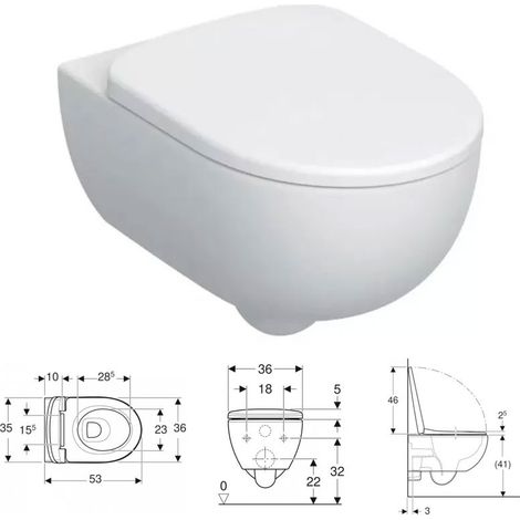Set vaso sospeso Geberit Selnova Premium, vaso a cacciata, fissaggio nascosto, Rimfree, con sedile del vaso 501.991.00.1