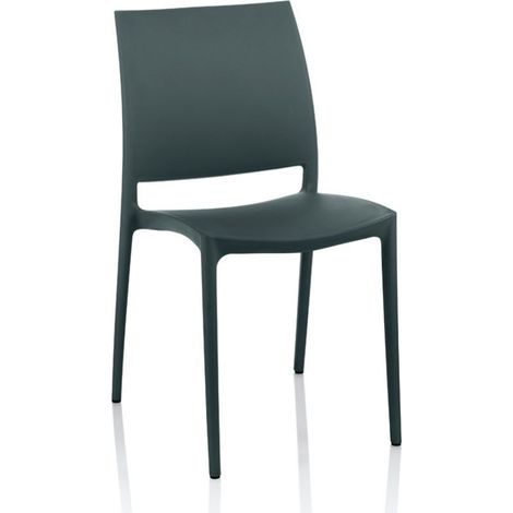 Chaise en polypropylène design ergonomique métal gris - Curtis (1/5)