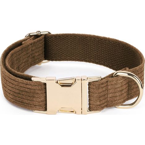 Collier pour chien en coton naturel, collier pour animal de compagnie avec boucle de sécurité, colliers réglables pour animaux de petite taille (M) (1/5)