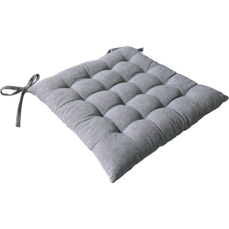 Galette de Chaise Piquée "Dune" 38x38cm Gris Clair