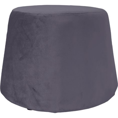 Pouf recouvert de velours Gris 31.5 x 34 x 46.5 cm (1/5)