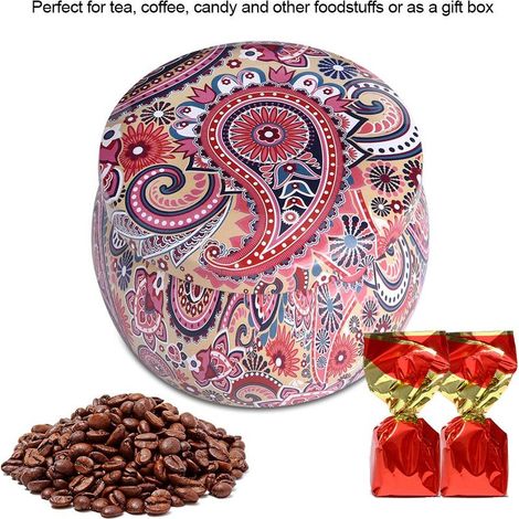 Aufbewahrungsbox aus Weißblech, Metallbox für Haushalt und Küche, ideal für Tee, Kaffee, Süßigkeiten, Schmuck und Geschenke (D) (1/5)