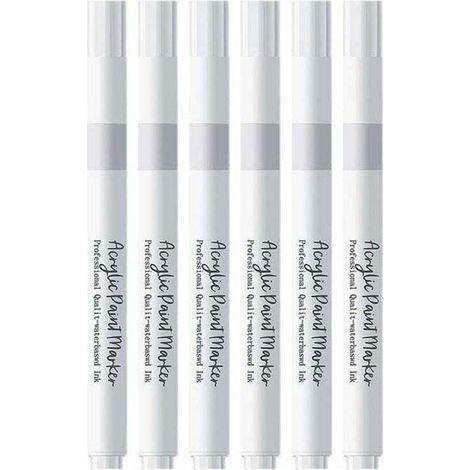 5 Pièces Marqueurs Blancs Permanent, Stylo Blanc ImperméAble et SéChage Rapide, Marqueur Blanc indelebile, pour Bois, Plastique, Pierre, Verre, Cuir, Métal, Toile (1/4)