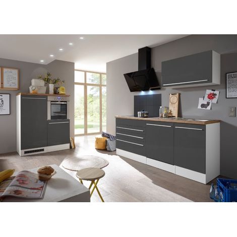 Cucina blocco cucina blocco cucina componibile grigio Gabriel 320 cm Respekta Premium (1/4)