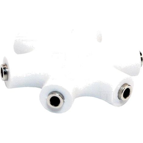 Multiprise jack 3.5mm x6 0.2m Blanc
