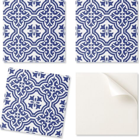 Baldosas de vinilo autoadhesivas con estampado de plantas, 20x20x20 cm.