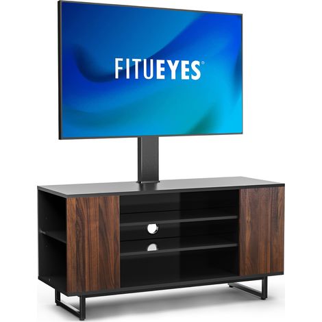 Meuble TV avec support pour écran 32-70 pouces – 2 étagères réglables – Capacité 40 kg – Panneau de particules et acier – Montage facile – Fitueyes (1/5)