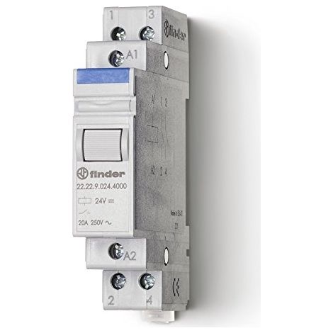 Finder 222282304000PAS Relais modulaire 230 Vac 2 NO 20 A AgSnO2