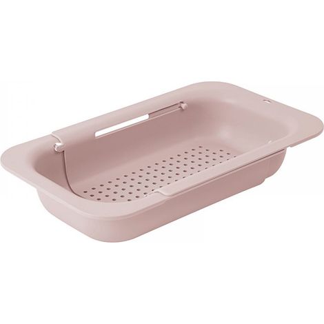 Passoire D'évier - Extensible 37 à 49,5 Cm - Pour Laver Légumes Fruits Égoutter Pâtes Sécher Vaisselle - Rose - 1 Pièce