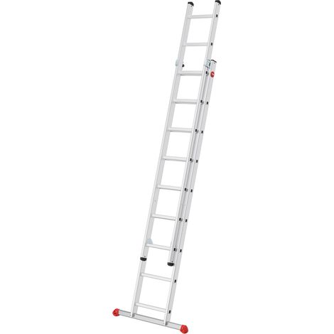 Hailo S80 ProfiStep duo, Aluminium-Schiebeleiter 2-teilig, 2x9 Sprossen