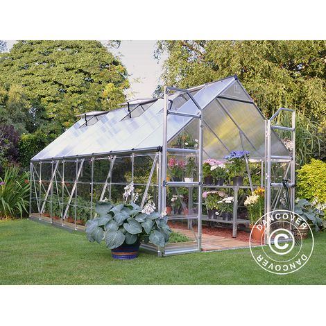 Greenhouse polycarbonate Balance 11.8 m², Palram/Canopia, 2.44x4.87x2.29 m, Silver - Dancover (1/2)