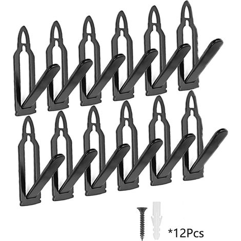 12 Wandhaken für Hirschköpfe und andere Kleintiere, schädelförmige Wandhaken mit einfachem Montageset.