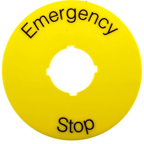 Etiquette de marquage pour Arrêt d'urgence 70 mm ( Prix pour 1 )