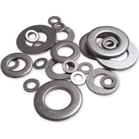 Arandelas planas de acero inoxidable A4 AISI 316, rango de 5 a 16 mm - detalle: Ø 05 x 10