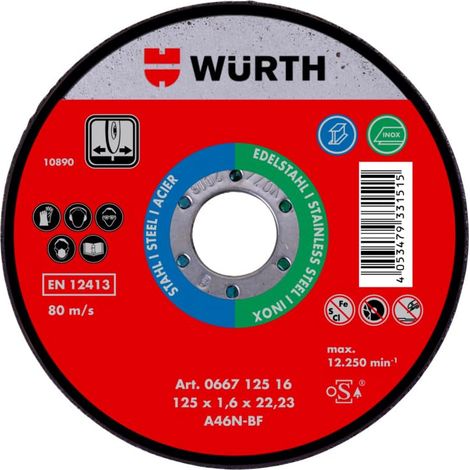 Lot de 25 disques à Tronçonner Red Label Würth (1/2)