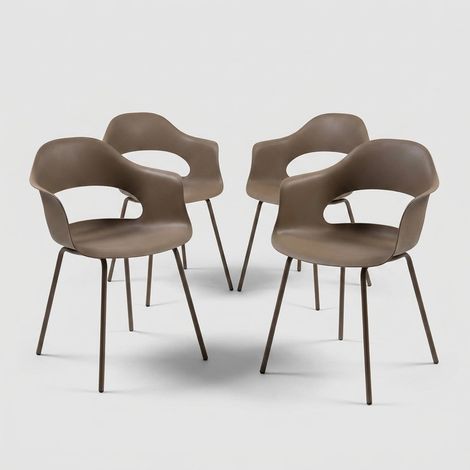 Set di 4 sedie da salotto stile moderno Aurelia - Tortora