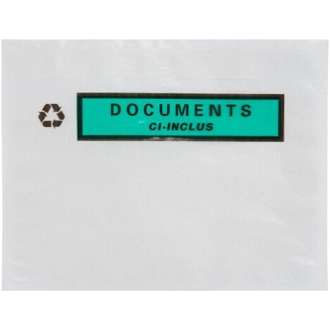 Pochette adhésive porte-document 'documents ci-inclus' 162 x 120 mm - Boîte de 250 - Maxiburo (1/2)