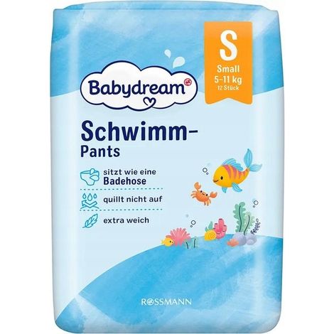 Pannolini da bagno Babydream, taglia piccola, 5-11 kg, 12 pezzi.