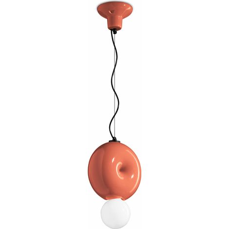 BUMBUM C2751, Lampada a Sospensione in Ceramica, Ferroluce - Colore: Arancione (1/2)