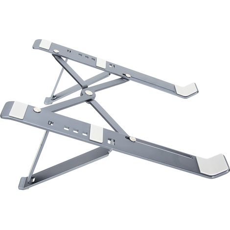 Support pliable pour ordinateur portable, support ergonomique portable pour tablette, rehausseur réglable en hauteur pour ordinateurs portables de 10 à 17 pouces (gris) (1/5)