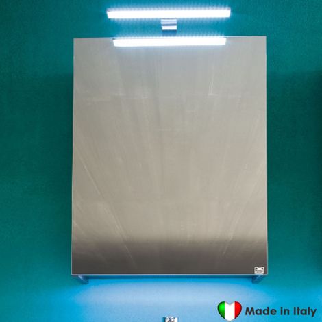 Specchio Contenitore COMPAB a Un'anta + Senza Lampada - Made In Italy - Con Due Ripiani Interni - Dim.60 x 75 x 15 cm (1/2)