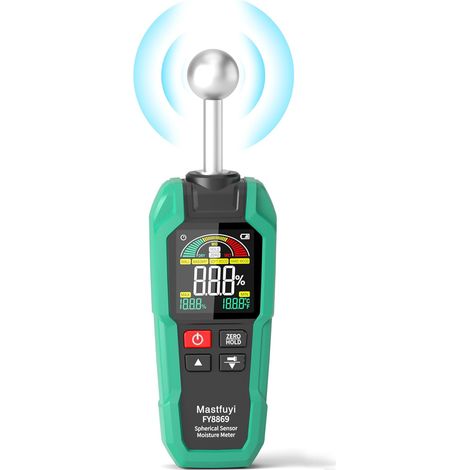Humidimètre Sans Pointe pour Bois – Testeur d'Humidité Non Destructif pour Bois, Béton, Sols et Murs, Profondeur 5–40 mm, Écran Digital avec Lampe Intégrée (1/5)