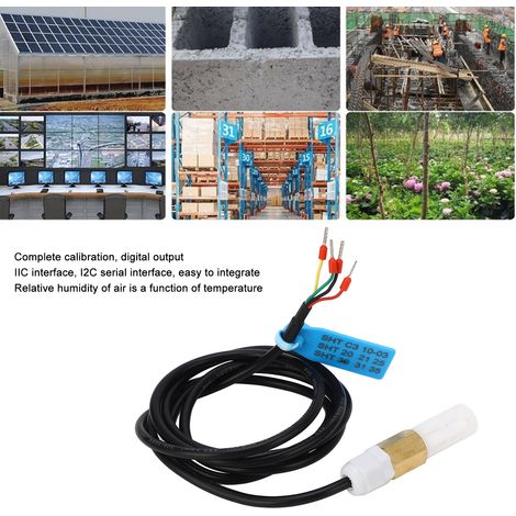 Temperatur- und Feuchtigkeitssensor-Sonde, digitales Bodenfeuchtigkeitsmessgerät, Sonde mit I²C-Ausgang, wasserdicht, DC 3,3 V (1/5)