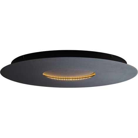 QAZQA Lampada da soffitto morning - Moderno - Acciaio - Nero - Tondo (non sostituibile) LED Max. 1 x 26 Watt