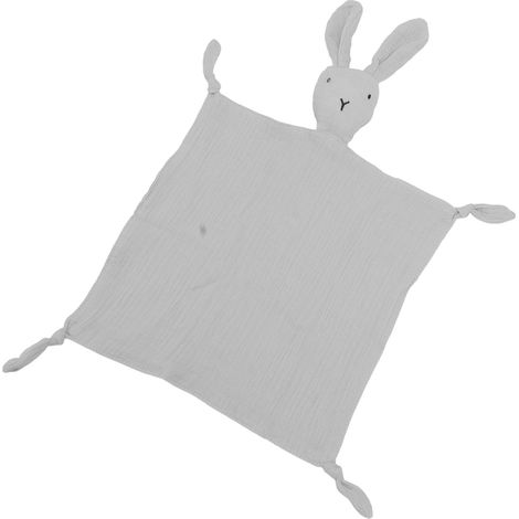 Weiche Babydecke aus weicher Baumwolle mit Hasenmotiv, eine schöne Decke zum Einkuscheln Ihres Babys, hellgrau. (1/5)