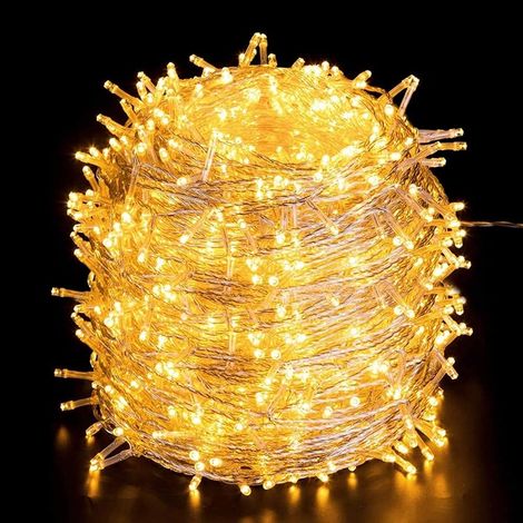 1000 LED Guirlande Lumineuse 100M Blanc Chaud, 8 Mode d’Éclairage Lampe, Guirlande Lumière pour Anniversaire Mariage, Décoration d'ambiance Extérieur Intérieur de Noël Pergola Terrasse Maison (1/5)