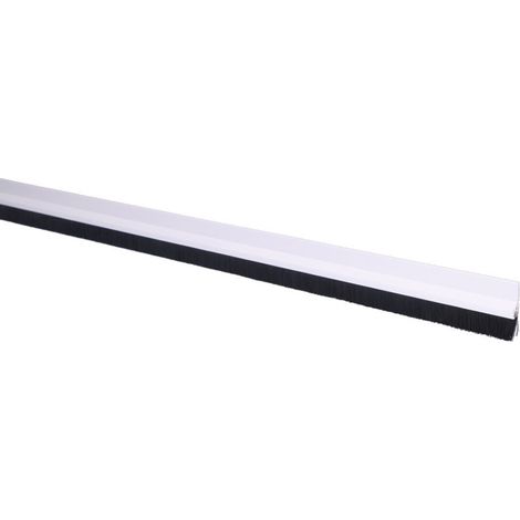 Umbral de puerta de PVC autoadhesivo de 1m con cepillo Blanco