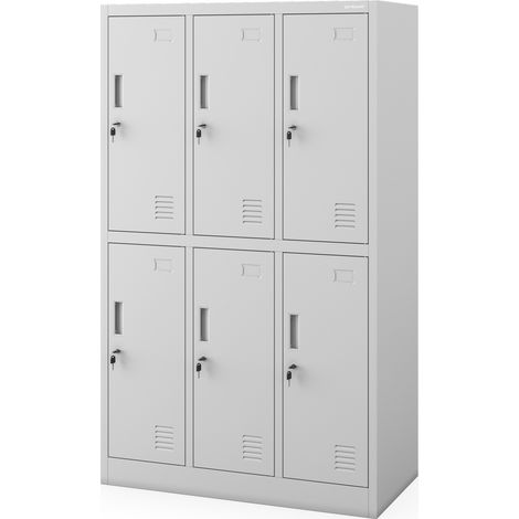 Kleiderspind mit 6 Abteilen IGOREK, 900 x 1500 x 450 mm, grau