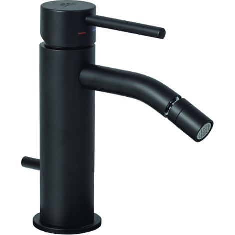 Bidetmischer mit automatischem Ablauf 1"1/4G Paffoni Light Serie LIG135NO Messing - Mattschwarz
