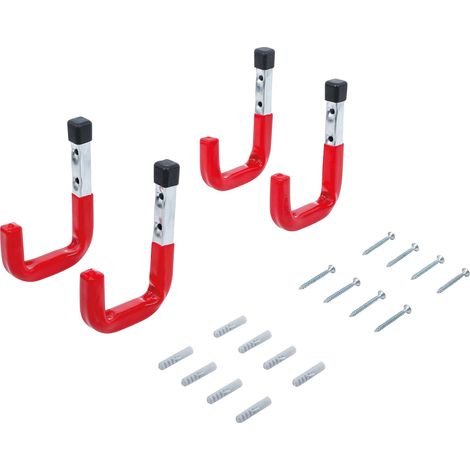 BGS TECHNIC Wandhaken-Satz, 4-teilig, 88314
