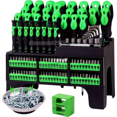Kit Tournevis Magnetique - 118 Pièces - Embouts Phillips Et Plat - Fonction Magnetise/Demagnetise - Bac En Acier Inoxydable - Pour Assemblage Meubles Et Réparation Électronique