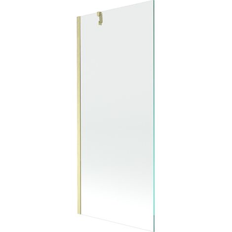 Mexen Next Duschwand 1-flügelig 80 x 150 cm, transparent, gebürstetes Gold - 895-080-000-00-00-55 (1/5)
