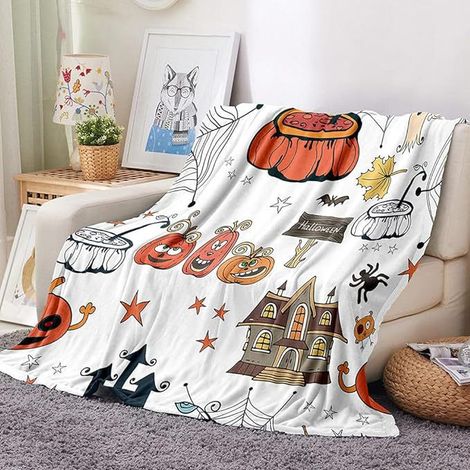 Couverture d'Halloween 150 cm x 200 cm, idéale pour les canapés et les lits lors des fêtes - 13 (1/5)
