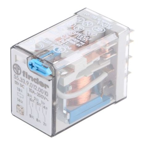 Finder 55 Series Relais de puissance 3 RT, bobine 12V c.c. Enfichable 1W ( Prix pour 1 ) (1/4)