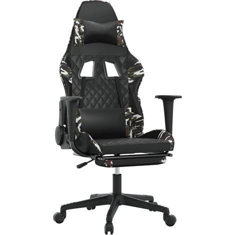 Maison Exclusive - Sedia da Gaming con Poggiapiedi Nero e Mimetico in Similpelle