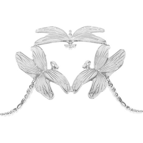 Présentoir pour sphères de cristal en forme de libellule-10.00X10.00X4.00CM-Silver (1/4)