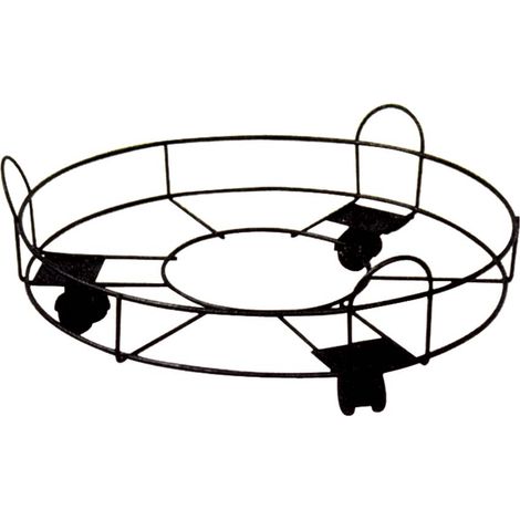 SOTTOVASO CON RUOTE IN ACCIAIO NERO 30CM