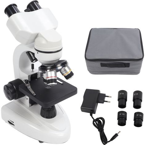 Microscope binoculaire 40X-5000X, rotation 360°, image nette haute définition, pour laboratoire et inspection, prise UE 100-240V. (1/5)