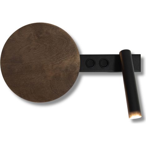Applique moderna legno scuro nero spot orientabile 2xG9 (1/2)
