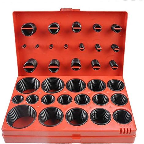 Kit de 407 joints toriques en caoutchouc, 32 tailles impériales, pour plomberie professionnelle, automobile, mécanique, réparations, raccords air ou gaz.