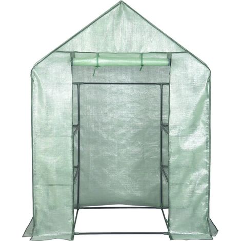 Serra per pomodori in pellicola verde con tubi in acciaio verniciato 143 x 215 x 195 cm (1/5)