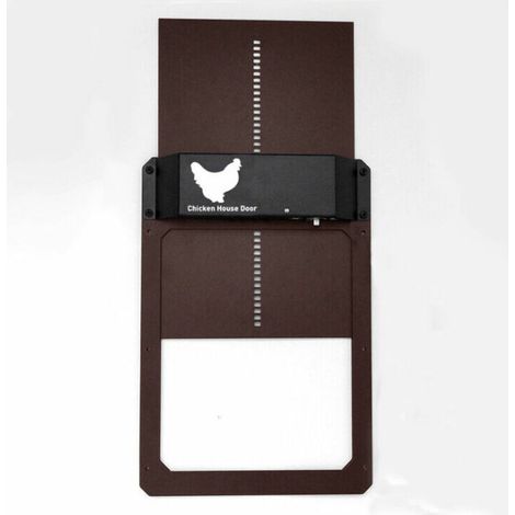 Porte de poulailler automatique solaire en plastique renforc Porte automatique de poulailler alimente par batterie (1/5)