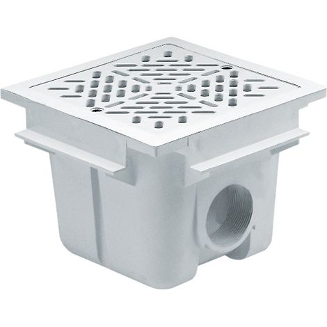 Scarico AstralPool quadrato 210 × 210 mm per piscina in calcestruzzo con uscita laterale da 2"